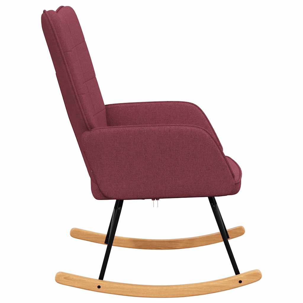 Rocking Chair Wine Red Fabric