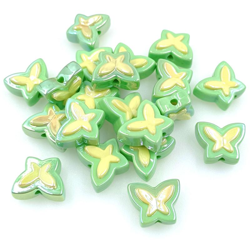 Butterfly Loose Beads Bracelet Necklace UV Plated Jewelry Accessories Three-dimensional 5pcs Creative Beaded Material Dazzle Two Color