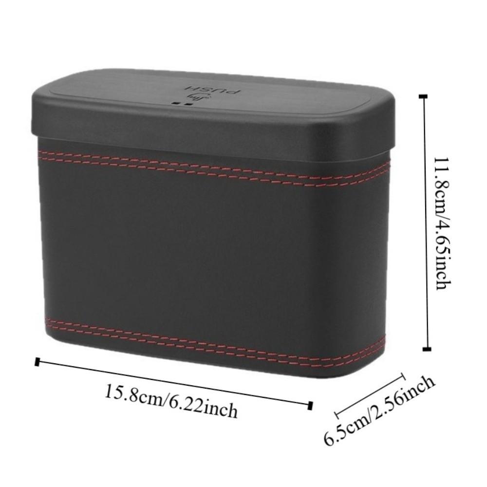 Waterproof Vehicle Trash Can PU Leather Hanging Storage Bin Car Press-down Storage Box  Car Storage