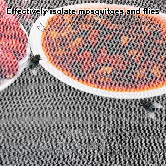 Foldable Food Cover Umbrella-Style Mesh Net with Stainless Steel Frame Fly Protection Food Cover for Indoor Outdoor Use