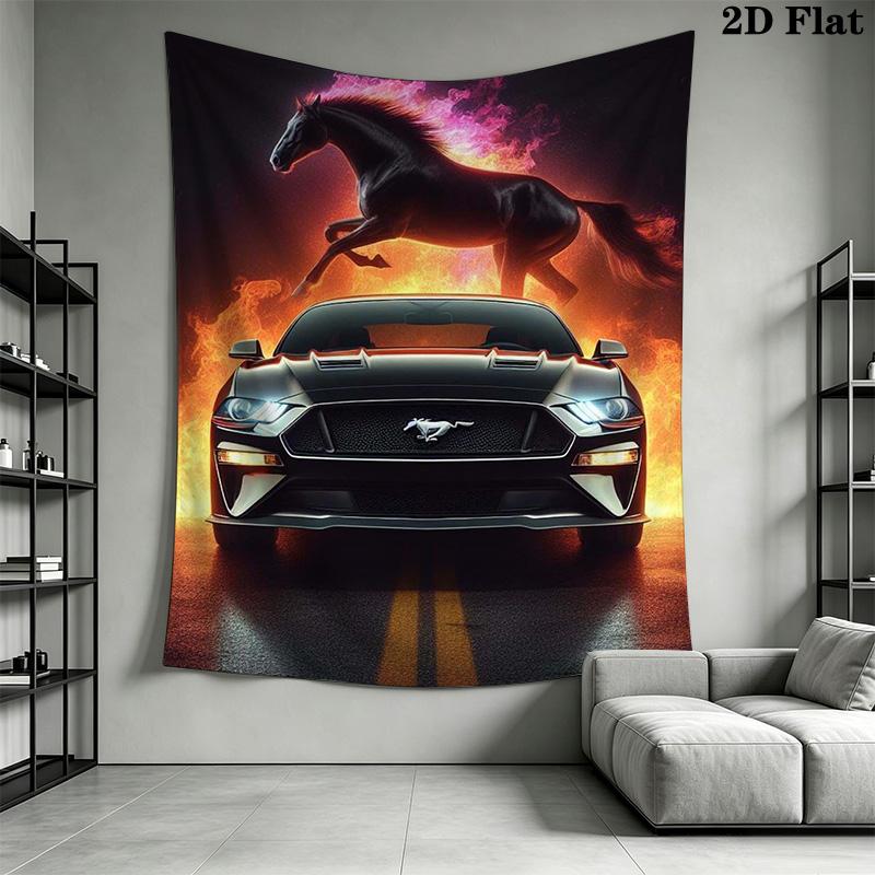 Mustang Pattern Home Decor Tapestry, Wall Hanging, Decorative RV Wall Cloth.MGT0918469