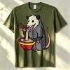 Opossum Raunisex Kawaii Possum Japanese Food Unisex Unisex Tshirt Unisexga Funny Outdoors High Quality Cotton Shortsleev Casual Tees Top