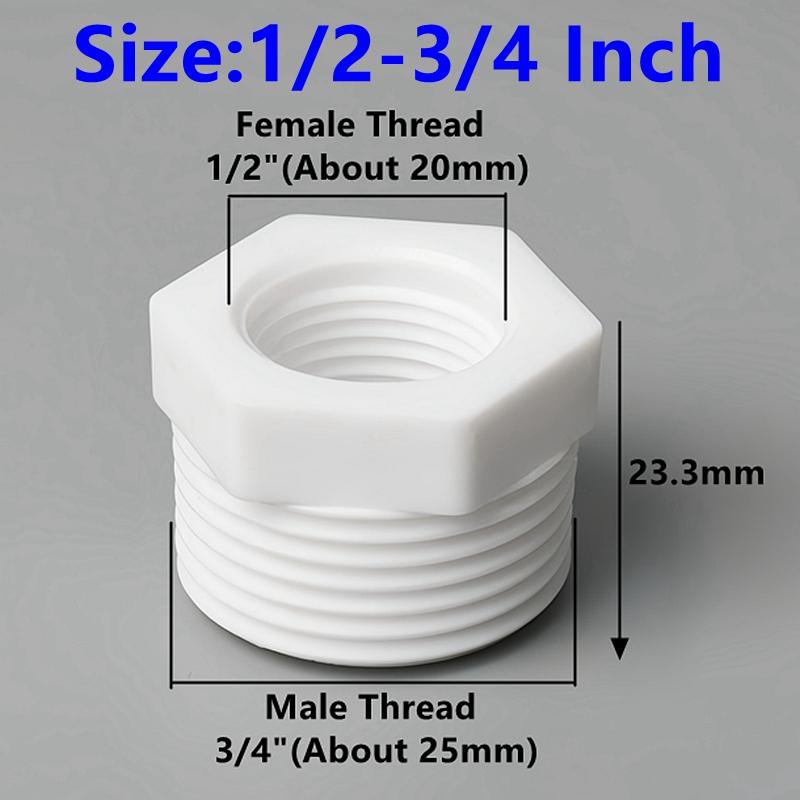PVC Male-Female Thread Reducer Joints 1/8 1/4 3/8 1/2 3/4 1" Garden Irrigation Water Pipe Fittings Aquarium Fish Tank Adapters