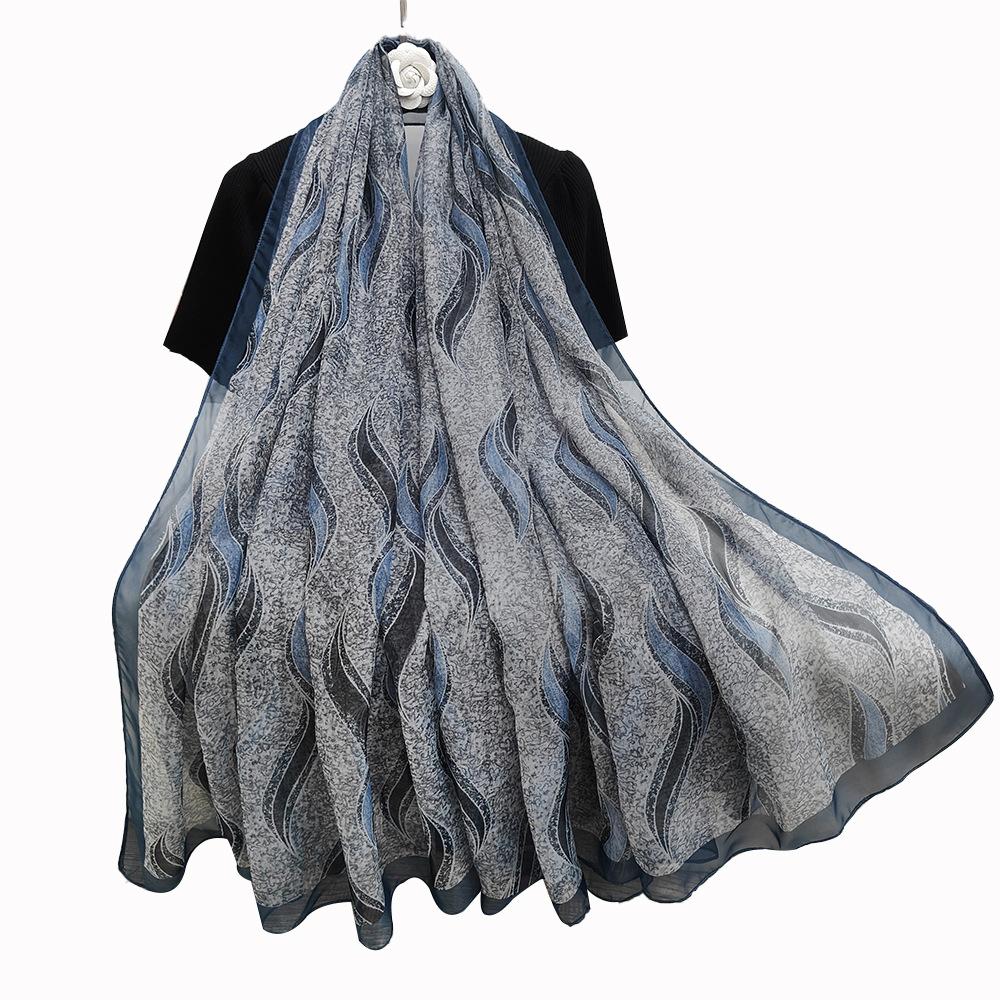 Новый летний тонкий шелковый шарф, дорожная солнцезащитная шаль для женщин, модное пляжное полотенце, большой шарф-глаз