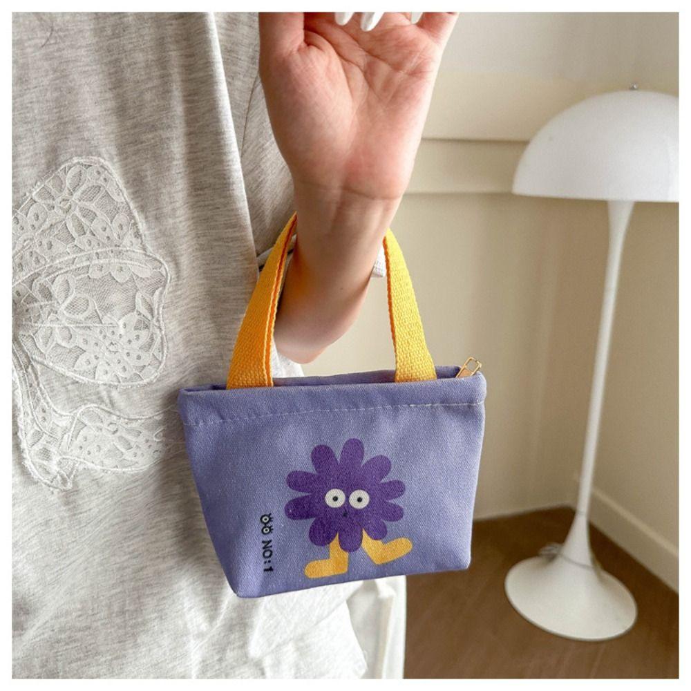 Cartoon Mini Canvas Bag Korean Style Small Bags Women's Handbag Hand Snack Bag Lunch Bag