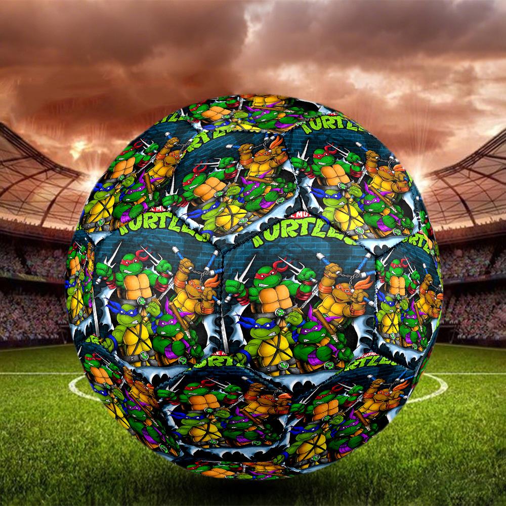 Teenage Mutant Ninja Turtles Print Size 5 Soccer Ball, Standard Match Football for Sports Game and Team Practice, Ideal Gift for Soccer Fans