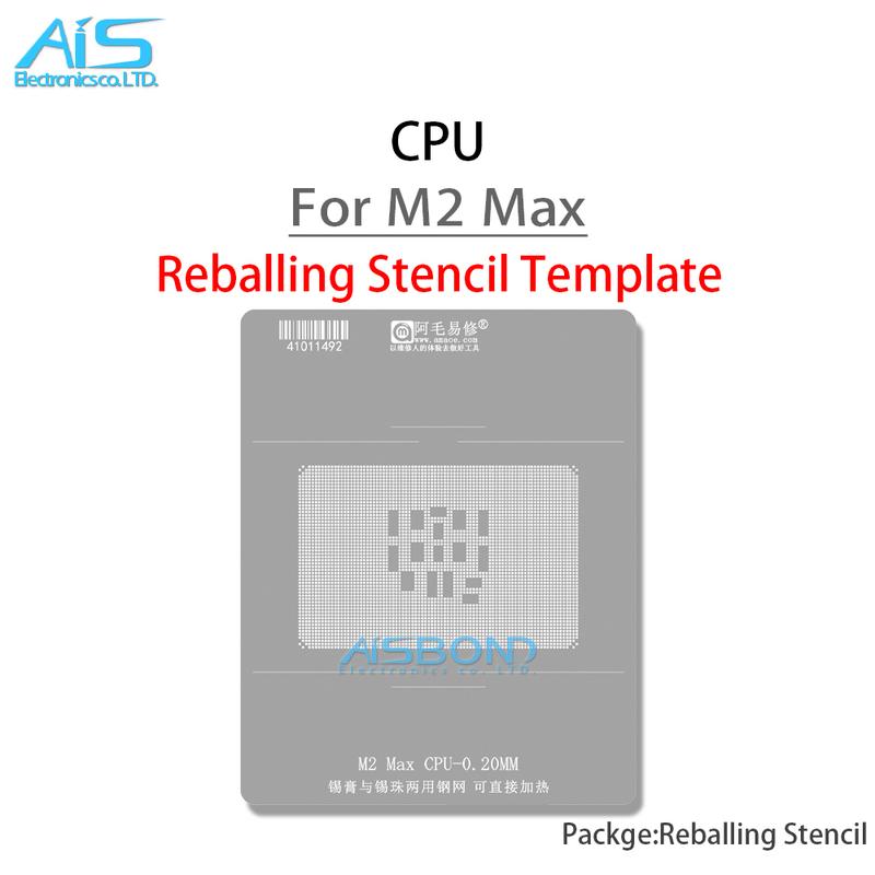 Amaoe MAC BGA Reballing Stencil For MacBook M2 Max M2Max T=0.20MM Chip Positioning Plate Plant tin net Steel mesh
