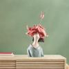 Скульптура статуи девушки, статуэтка из смолы, подарок, цветок, птица, декоративная настольная фигурка для офиса, Рождество