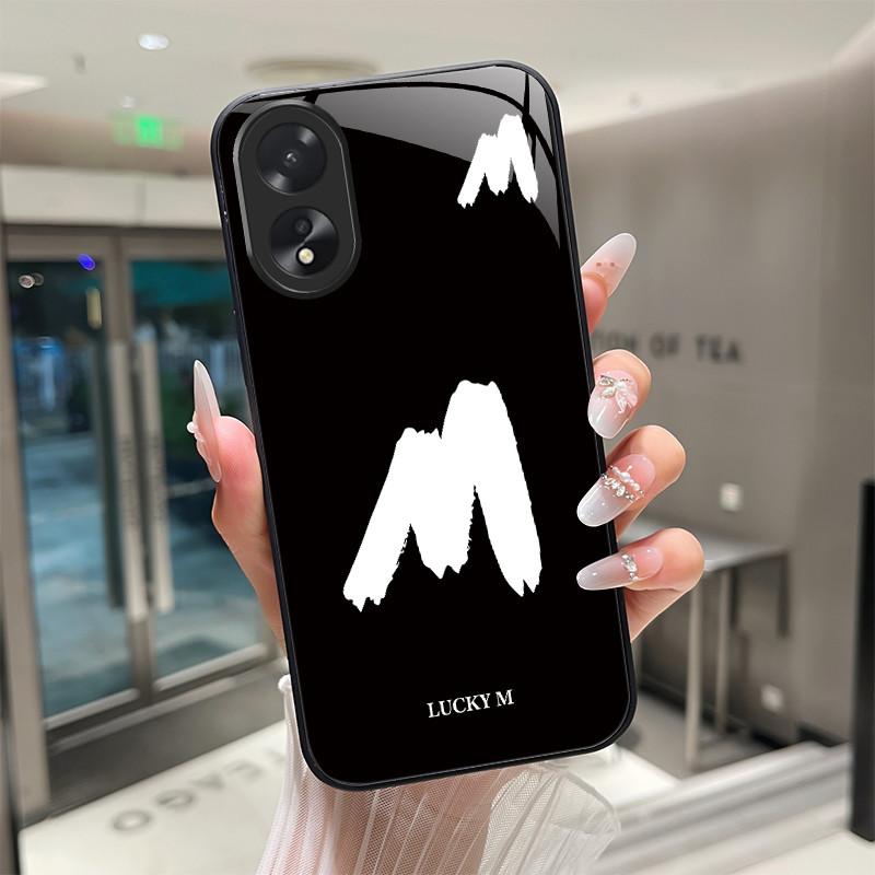 Чехол для телефона OPPO A18 A38 A58 A78 Задние крышки Счастливая буква Защитный чехол для OPPOA18 OPPOA38 Закаленное стекло Мягкий корпус из ТПУ