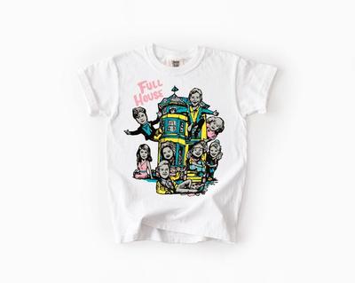 Футболка с графическим принтом «Полный дом» для молодежи, унисекс, Comfort Colors