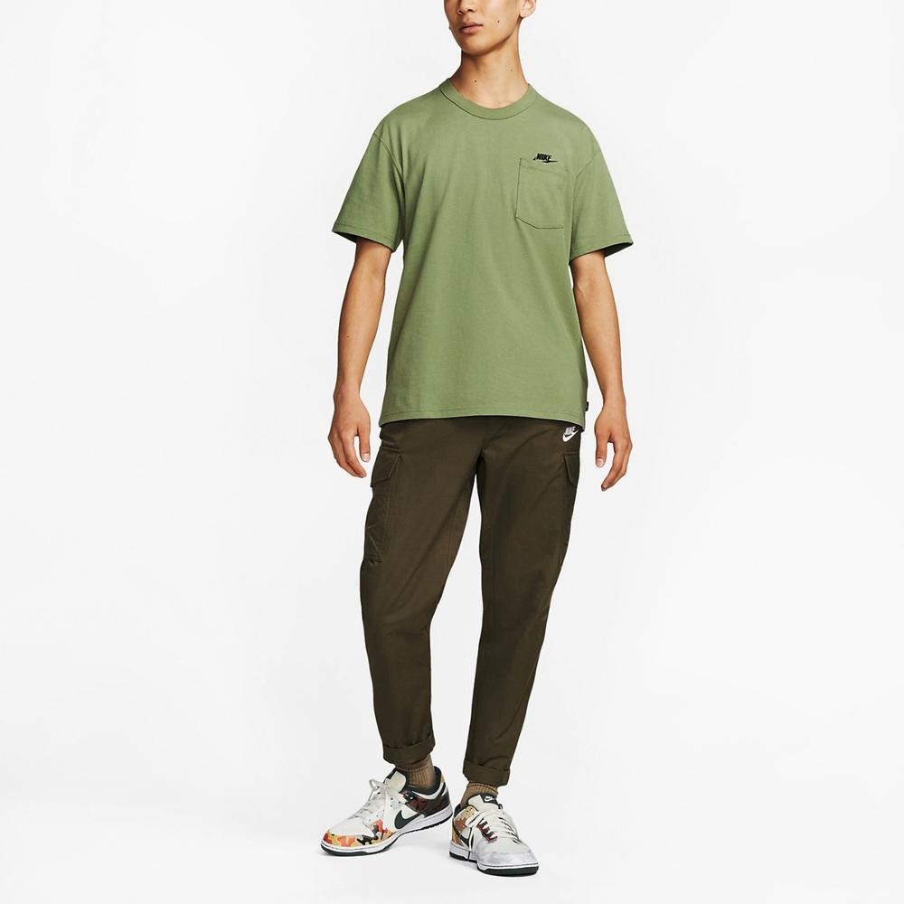 Nike Solid Color Pocket Crew Neck Loose Short Sleeve T-Shirt Men Tops Green DQ9296-334