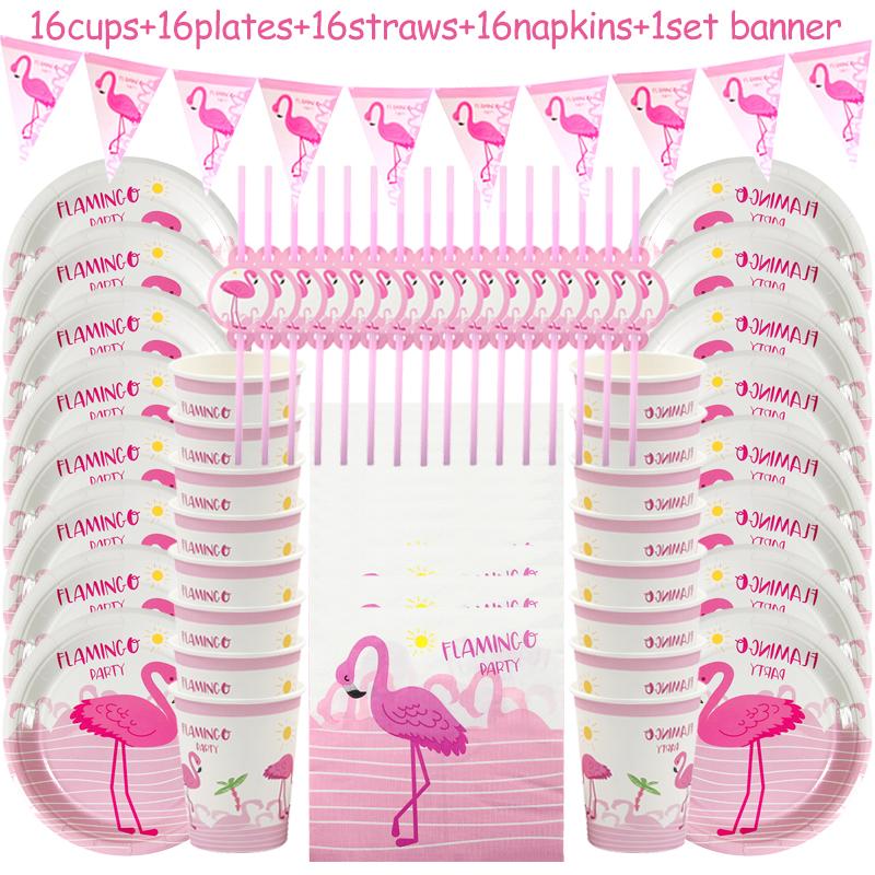 Фламинго гавайская вечеринка украшения Луау одноразовая посуда летние тропические принадлежности для дня рождения свадебное украшение вечеринки