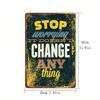 pc Stop Worrying Metal Wall Sign x Inch Rustic Tin Plaque Farmhouse Home Decor
