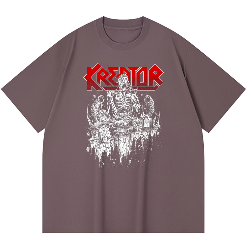 Хлопковая футболка плотностью 230 г/м² 100% Хлопок Heavy Metal Футболка с принтом рок-группы Популярная музыка Унисекс Тяжелая хлопковая футболка