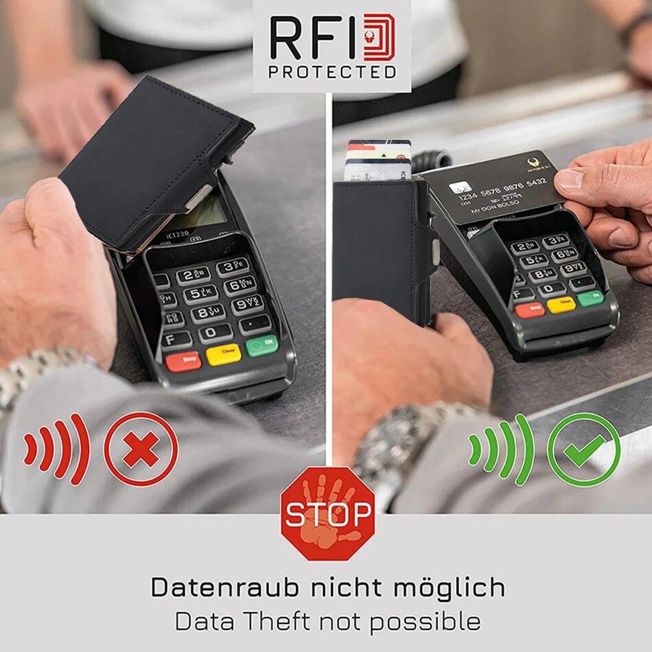 Rfid Carbon Fiber Card Holder Men Wallets Slim Thin Coin Pocket ID Bank Credit Cardholder Case Aluminum Minimalist Smart Wallet