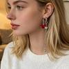 Asymmetrical Design Pendant Earrings Tassel Long Earrings New Zircon Earrings  Jewelry Accessories