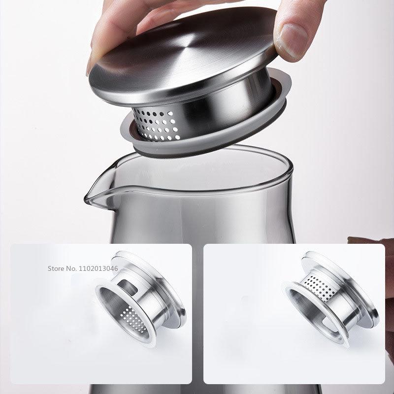 Большой жаропрочный серый стеклянный кувшин для воды с ручкой, чайник для холодной и горячей воды, бутылка для воды, кувшин для сока, серый, 1900 мл