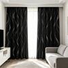 All-Season Curtain Soft Comfortable Dustproof Removable Universal Popular Curtain Blackout Curtain with Gold Foil Wave Pattern, High Precision Drapes