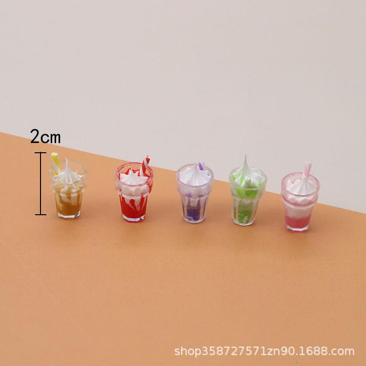 Simulation Sundae Ice Cream Milk Tea Drink Food Game Mini Ornament Jewelry Mobile Phone Case Diy Accessories Toy