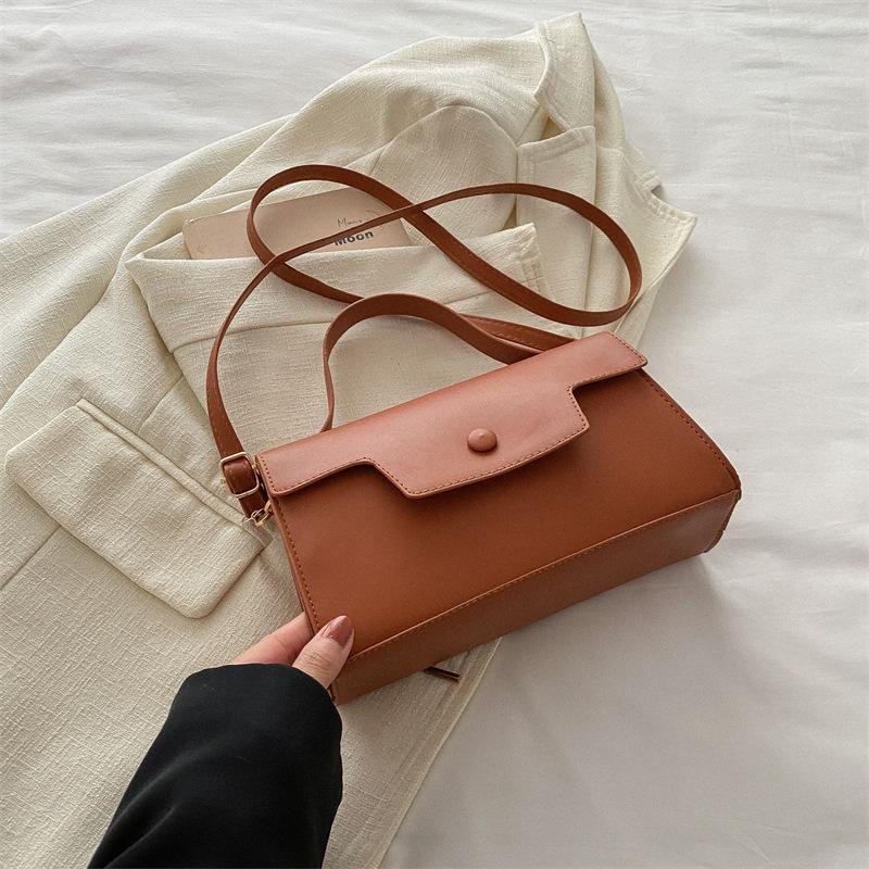 Женская ретро сумка через плечо новая модная большая вместительная сумка через плечо из искусственной кожи с текстурой маленькая квадратная сумка