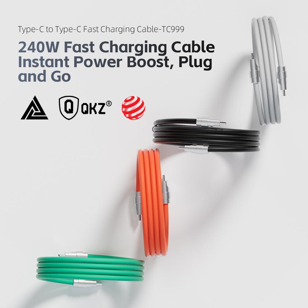 QKZ Кабель Type C 240 Вт Super Fast Charging PD 240 Вт Flash Charging QKZ TC999 USBC Кабель