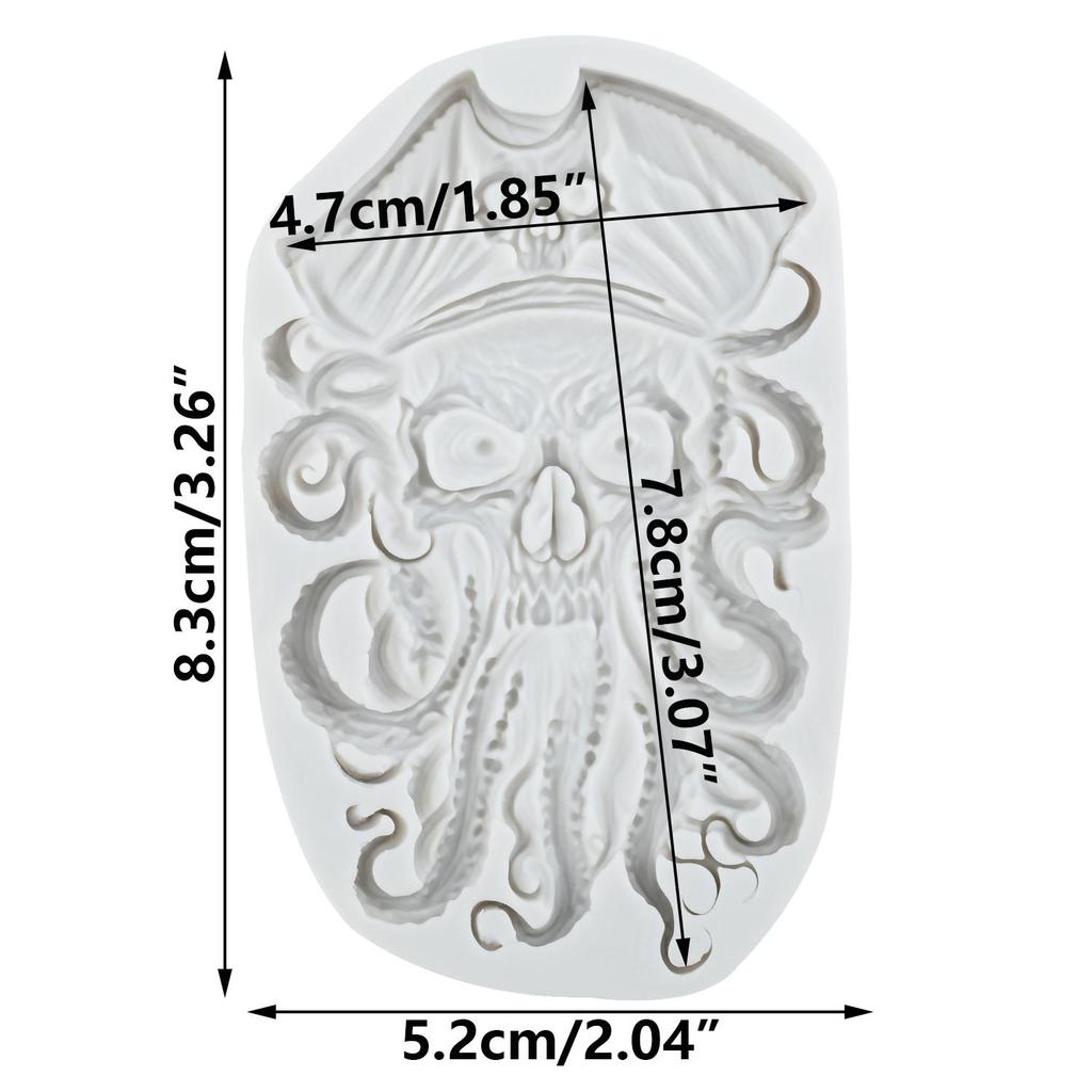Силиконовые формы Череп Пират Осьминог Пират Форма для мастики Инструменты для украшения торта Топпер для кексов Конфета Шоколад Форма для гампасты