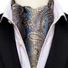 Mens Ascot Tie Set Paisley Cravats Red Black Blue Gold Pink Silk Vintage Scarf