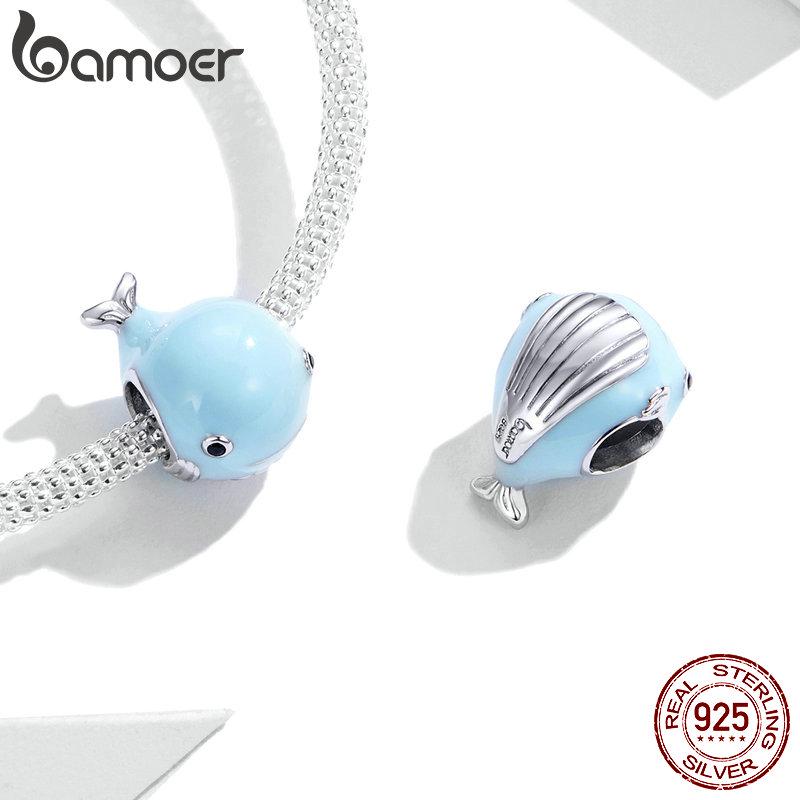 Аутентичные серебряные бусины BAMOER из стерлингового серебра 925 пробы серии Ocean of Joy с серебряными бусинами для оригинального браслета