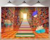 7x5 футов Волшебная Библиотека Фон Мультяшная Книга Лестница Цветные Книжные Полки Сказочная Библиотека Фон для Детей День Рождения Ребенка P