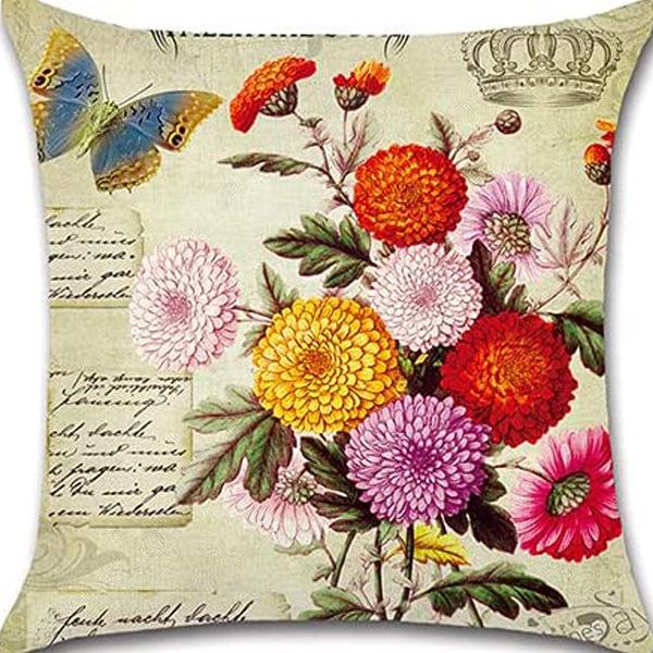 Ретро Растение Цветочный Принт Лен Наволочка Дом Гостиная Диван Автомобильная Подушка