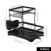 Stainless Steel Dish Drying Rack Kitchen Sink Counter Double Layer Utensil Organizer Bowl Cup Storage