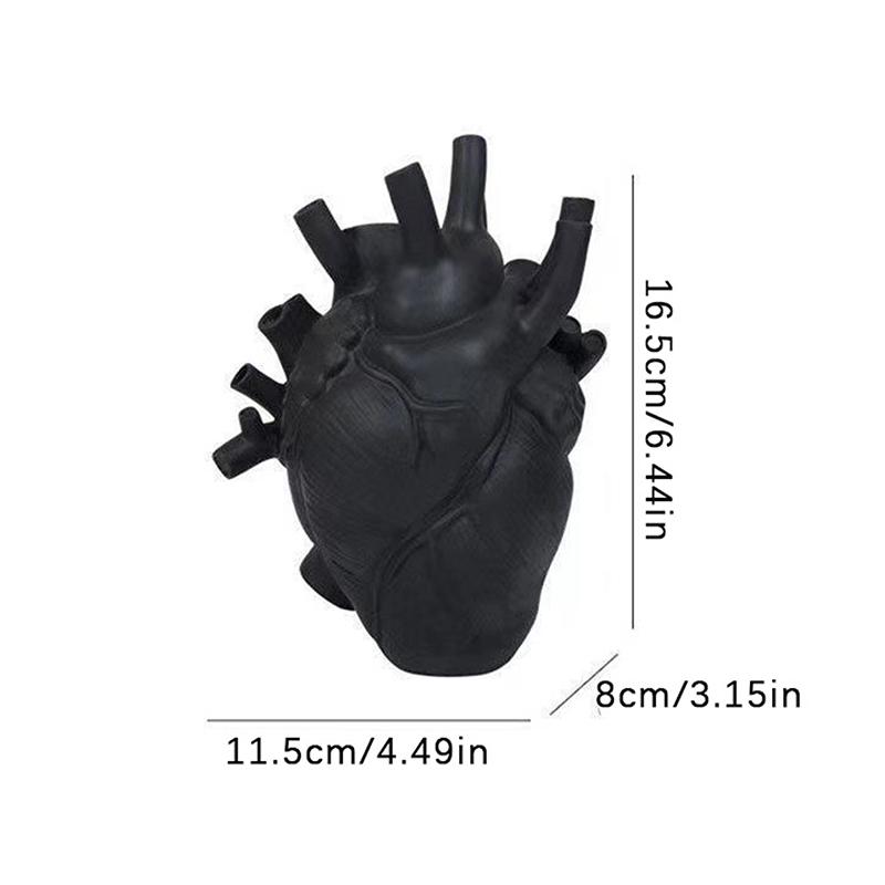 Ваза в виде сердца, сухой горшок, художественная ваза, статуя человека, ваза-контейнер, имитация анатомии, ваза в форме сердца, декоративная подарочная ваза, эстетический декор комнаты