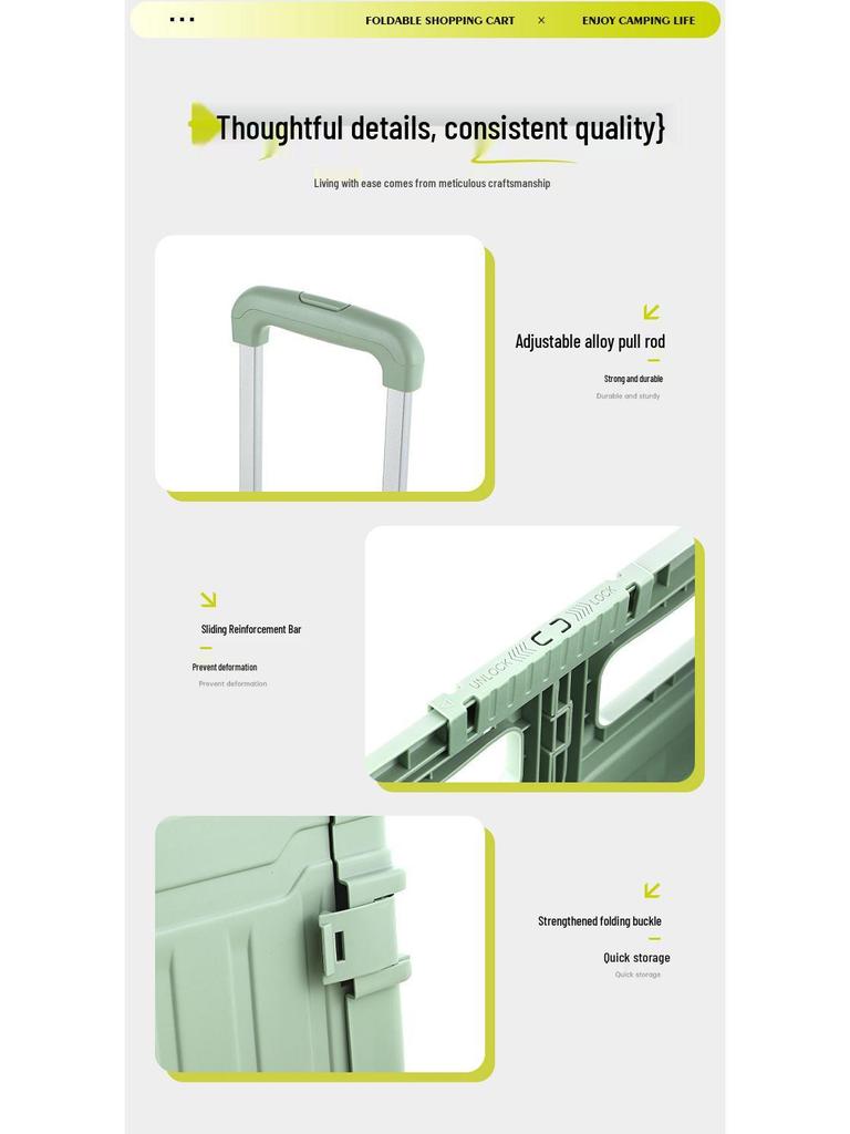 Portable Foldable Camping Trailer & Shopping Cart