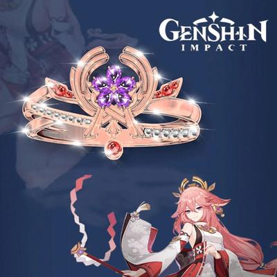Игра Genshin Impact Yae Miko, кольцо для косплея, унисекс, регулируемое открытие, кулон, кольца, ювелирные аксессуары, подарки