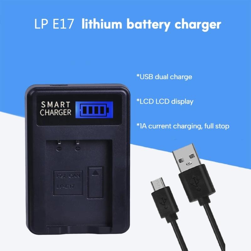 USB-зарядное устройство для аккумулятора LP-E17 LPE17 LP E17 с ЖК-экраном, замена для EOS Rebel T6i 750D 800D 200D 8000D Kiss
