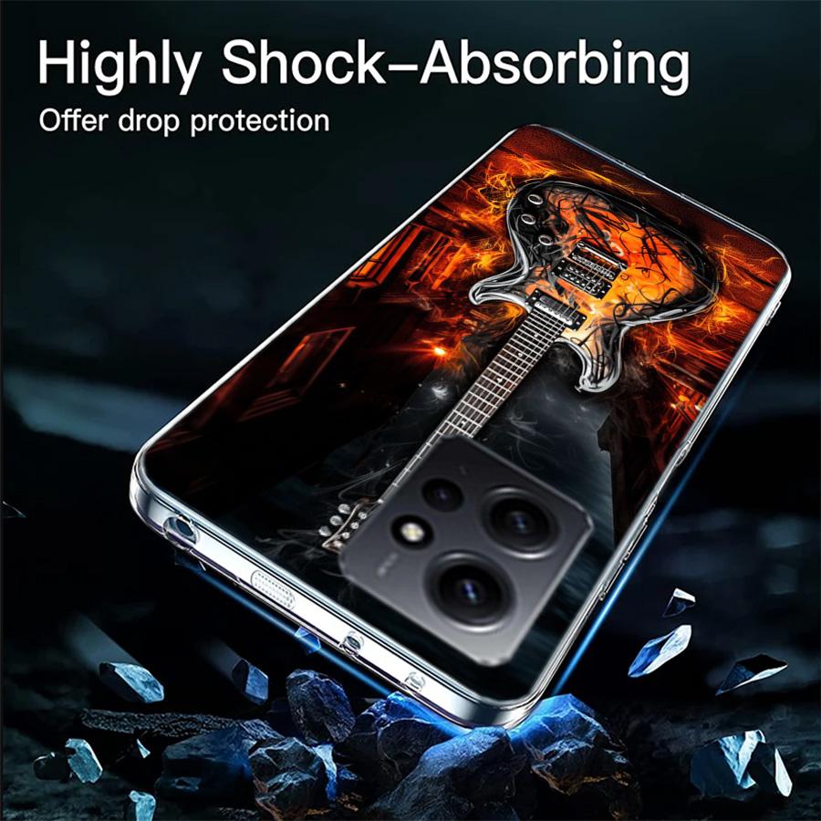 Retro rock Music Electric Guitar Phone Case For Redmi Note 14 15 Pro 5G 13 12 Pro Plus 11 11T 11E 11S 10 Pro 10S 9 9S Cover Cell