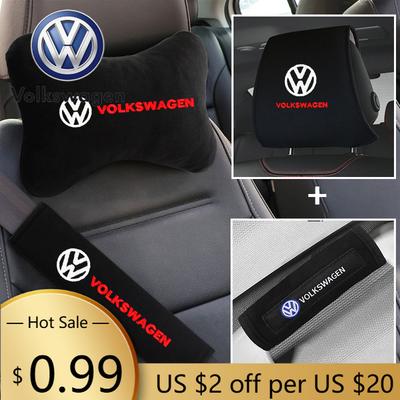 Для VOLKSWAGEN VW Комплект Подушек для шеи и Чехлов на ремень безопасности Сиденья Автомобиля Комфортная Подушка для отдыха в путешествии Для Volkswagen VW GOLF Polo Tiguan JETTA