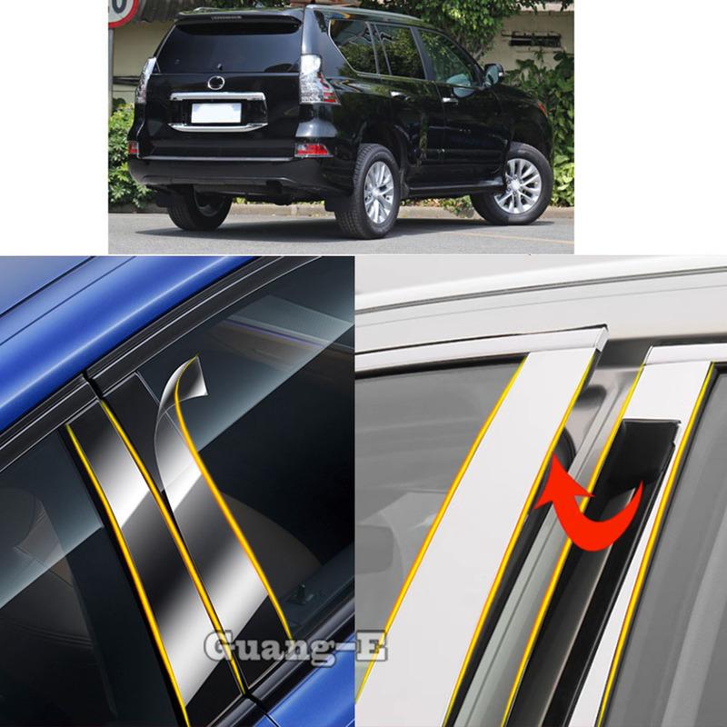 Автомобильная накладка на стойку кузова из ТПУ/глянцевая зеркальная для Lexus GX GX400 GX460 2010 2011 2012 2013 2014-2018 Накладка на дверь Наклейка на молдинг окна