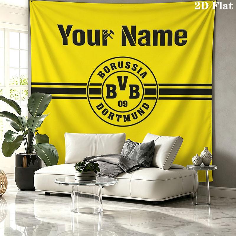 Borussia Custom Name Wall Tapestry Aesthetic Wall Hanging Printed Fabric Blanket Decorative Tapestries for Bedroom Living Room Home Decor