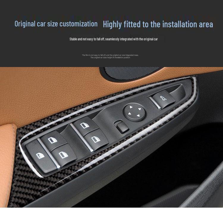 14-17 BMW X3/X4 F25/F26 Наклейка накладка на переключатель стеклоподъемника из углеродного волокна