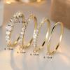 4Pcs/Set White Zircon Engagement Rings Set for Women Classic Gold Color Wedding Ring Jewelry Gift