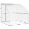 Dog Kennel with Storage Silver 2 x 2 x 2 m Galvanized Steel
