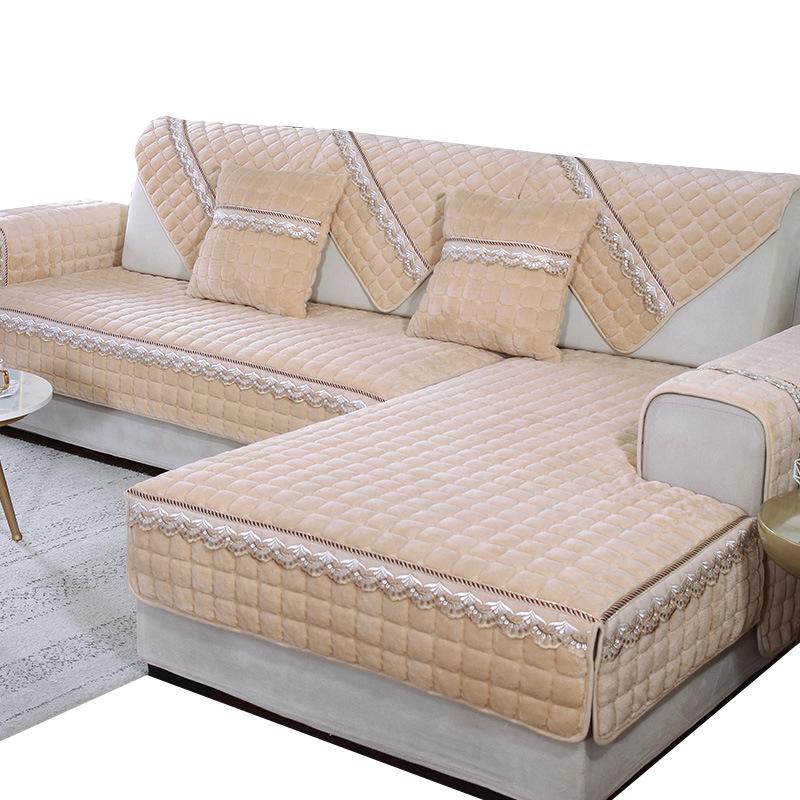 Thick Plush Sofa Cover Protector Non-slip Couch Cover Modern Flannel Sofa Covers For Living Room 3-seater Sofas And Armchair