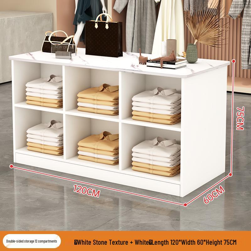 Double-Sided Clothing Display Table for Store Center