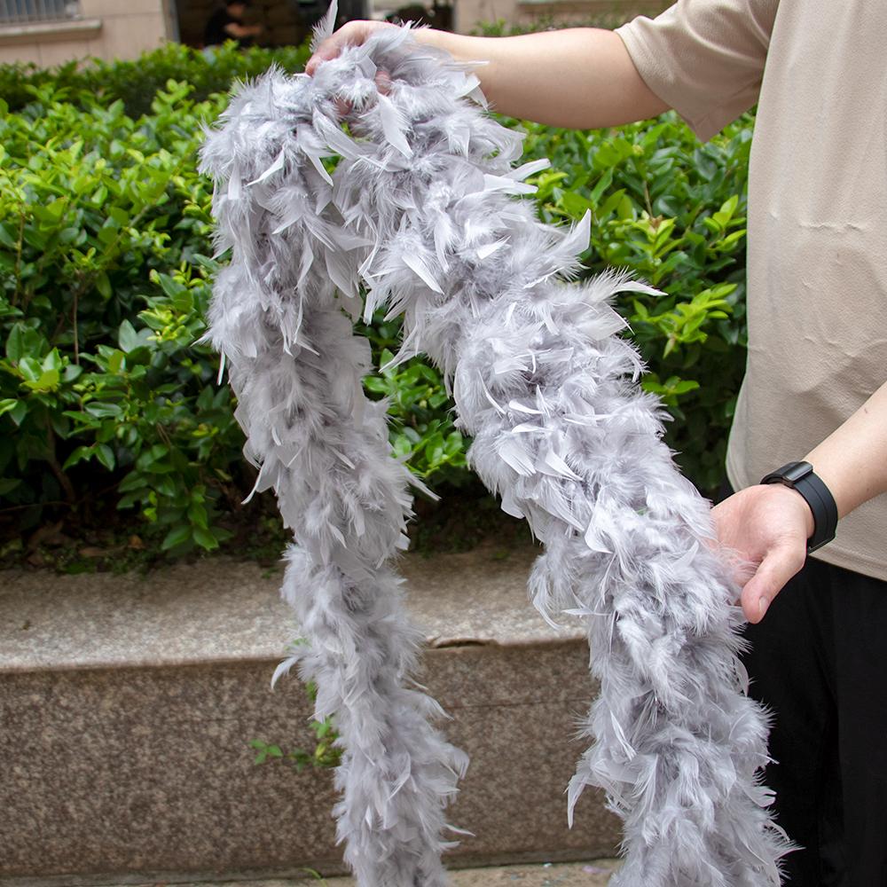 DIY 2M Natural Turkey Feather Boa Bulk - Pink Marabou Plumes for Wedding Decor, Carnival Costume, DIY Shawl Accessories