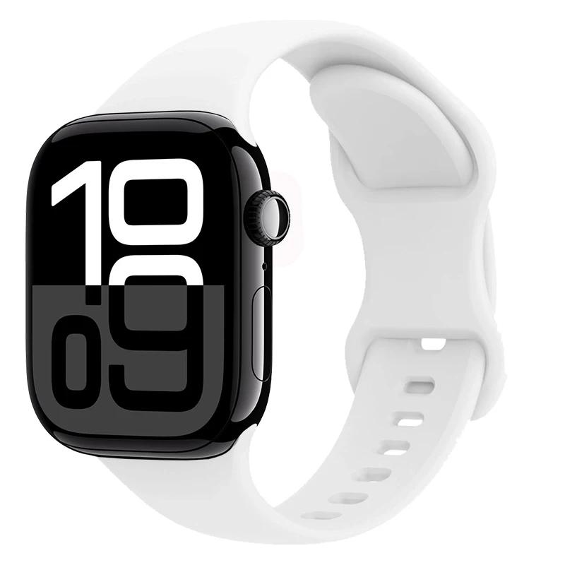 Силиконовый ремешок для Apple Watch Band 45мм 41мм 44мм 40мм 49мм Серия 10 46мм 42мм Браслет для iWatch Ultra 9 8 7 6 5 4 SE2 Ремешок