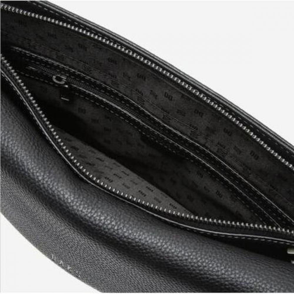 Daks Black Leather Grid Pattern Horizontal Crossbody Bag Dbba2e263bk