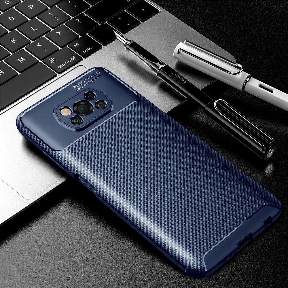 Чехол для PocoPhone X3Pro, матовый мягкий чехол из углеродного волокна, подходит для Xiaomi Poco X 3 X3 Pro NFC PocoX3Pro, силиконовый противоударный чехол для телефона
