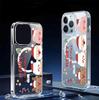 Прозрачный магнитный чехол-шапка Санты для iPhone 15/16/17 Pro Max - Полное покрытие
