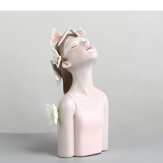 Girl Resin Sculpture Character Model Vase Modern Home Decor Living Room Bedroom Countertop Vase Gift Nordic Decor Home